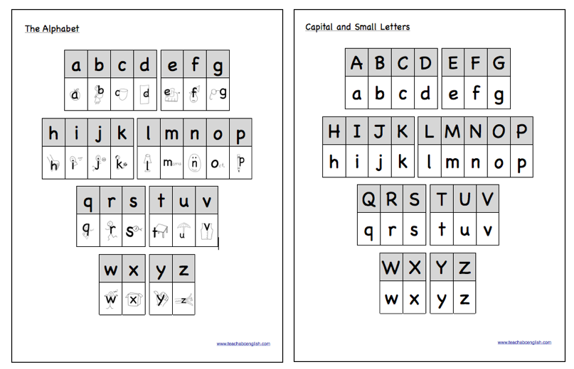 Capital And Small Letters Chart